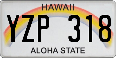 HI license plate YZP318