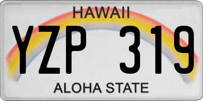 HI license plate YZP319