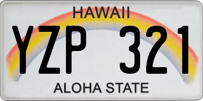 HI license plate YZP321