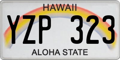 HI license plate YZP323