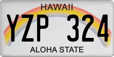 HI license plate YZP324