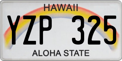 HI license plate YZP325