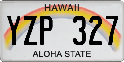 HI license plate YZP327