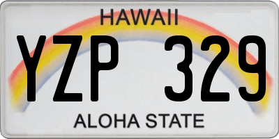 HI license plate YZP329