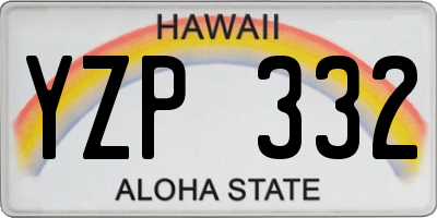 HI license plate YZP332