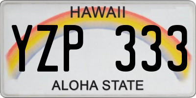 HI license plate YZP333