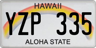 HI license plate YZP335