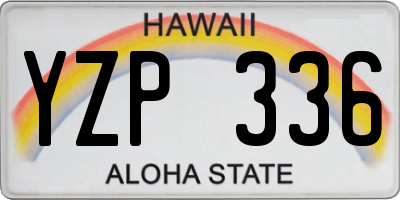 HI license plate YZP336