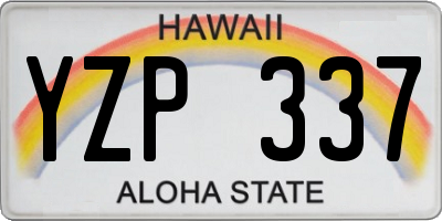 HI license plate YZP337