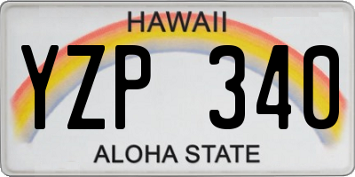 HI license plate YZP340