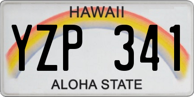 HI license plate YZP341