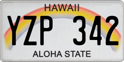 HI license plate YZP342