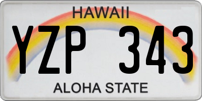HI license plate YZP343