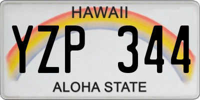 HI license plate YZP344