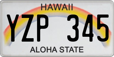 HI license plate YZP345