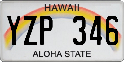 HI license plate YZP346