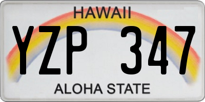 HI license plate YZP347