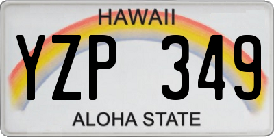 HI license plate YZP349