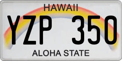 HI license plate YZP350