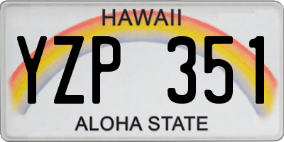 HI license plate YZP351