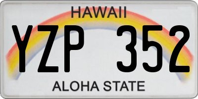 HI license plate YZP352