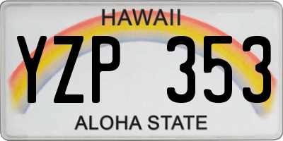 HI license plate YZP353