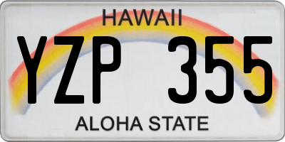 HI license plate YZP355