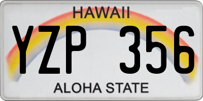 HI license plate YZP356