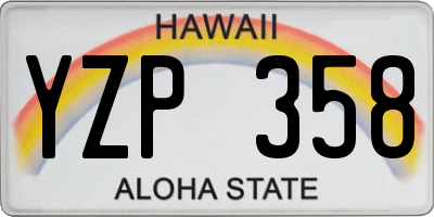 HI license plate YZP358