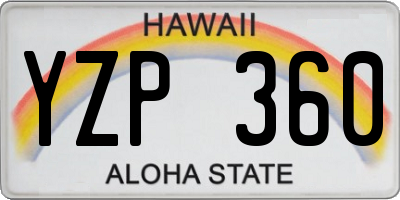 HI license plate YZP360