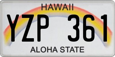 HI license plate YZP361