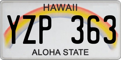 HI license plate YZP363