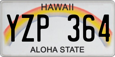 HI license plate YZP364