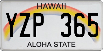HI license plate YZP365