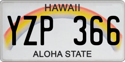 HI license plate YZP366