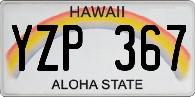 HI license plate YZP367