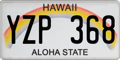 HI license plate YZP368