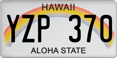 HI license plate YZP370
