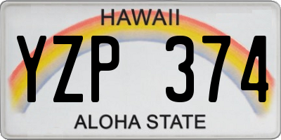 HI license plate YZP374