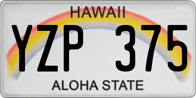 HI license plate YZP375