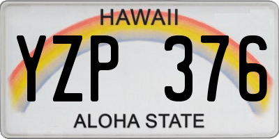 HI license plate YZP376