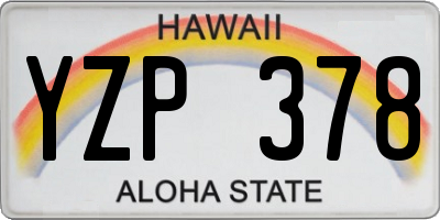 HI license plate YZP378