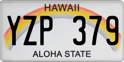 HI license plate YZP379