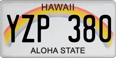 HI license plate YZP380