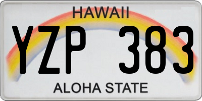 HI license plate YZP383