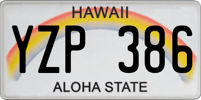 HI license plate YZP386