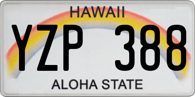 HI license plate YZP388