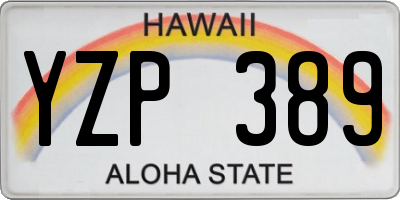 HI license plate YZP389