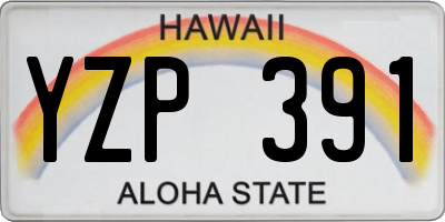 HI license plate YZP391
