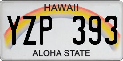 HI license plate YZP393